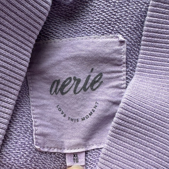 Aerie Lavender V-Neck Cropped Sweater - Picture 2 of 7